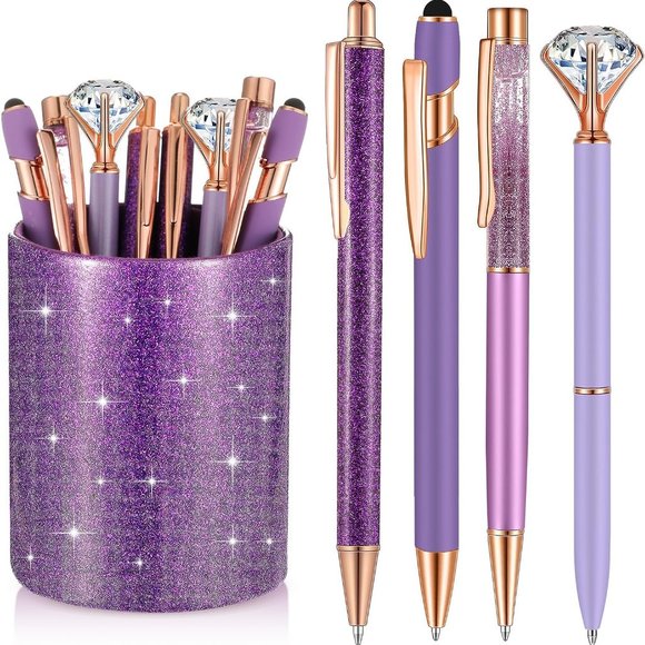 Sparkling Bling Things Other - NWT Sparkling Bling Glitter Cup With 8 Ballpoint Pen Set Desk Set + FREE Gift